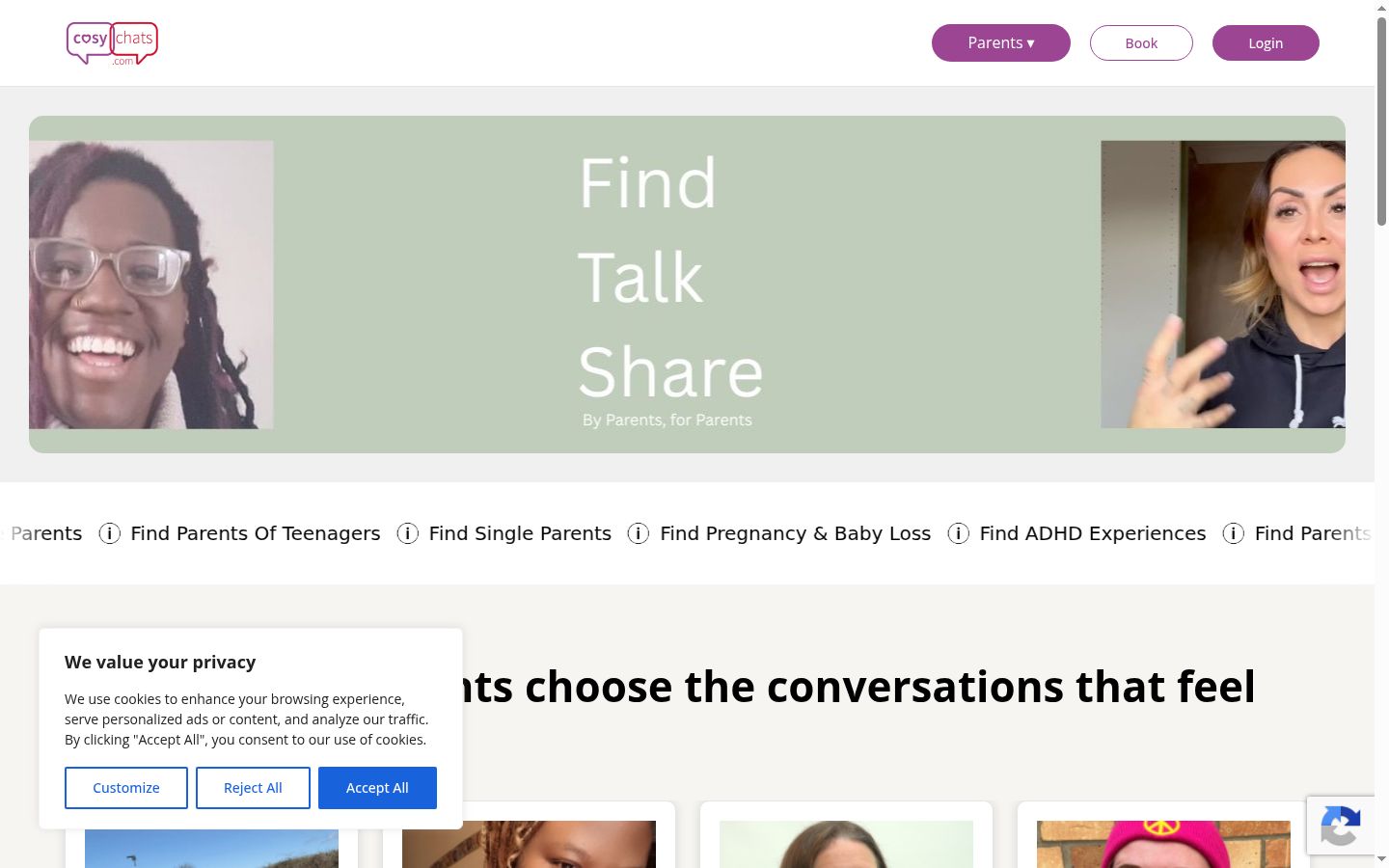 Screenshot of the consent banner shown before any interaction