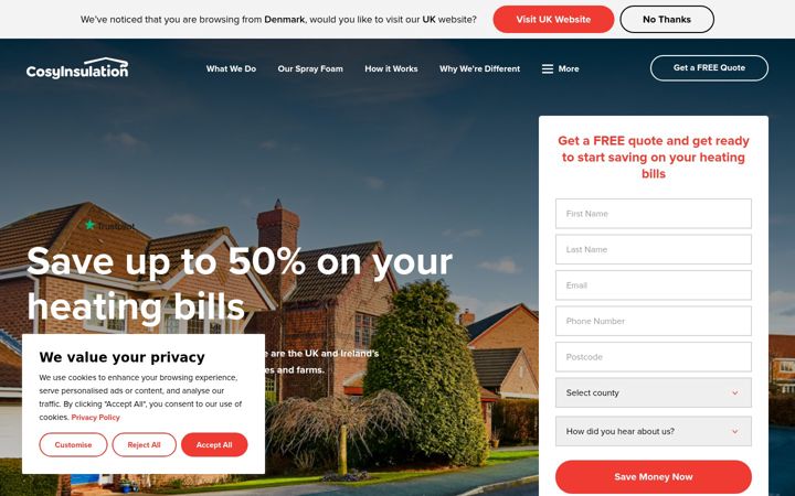 Screenshot of cosyinsulation.ie