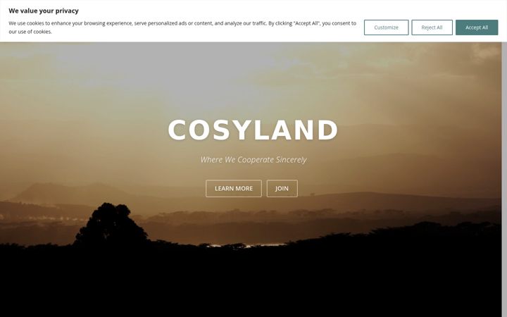 Snímek obrazovky cosyland.org