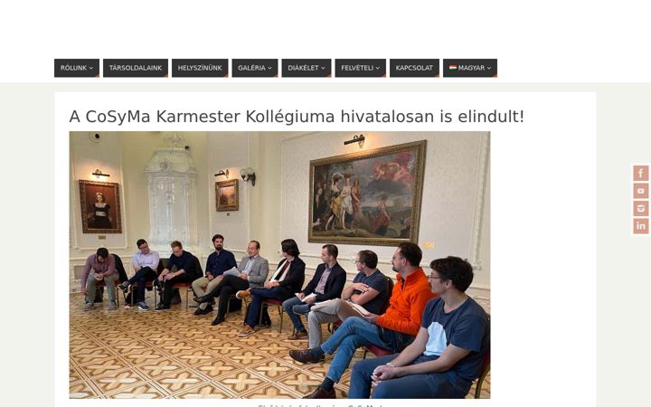 Captură de ecran a cosyma.hu