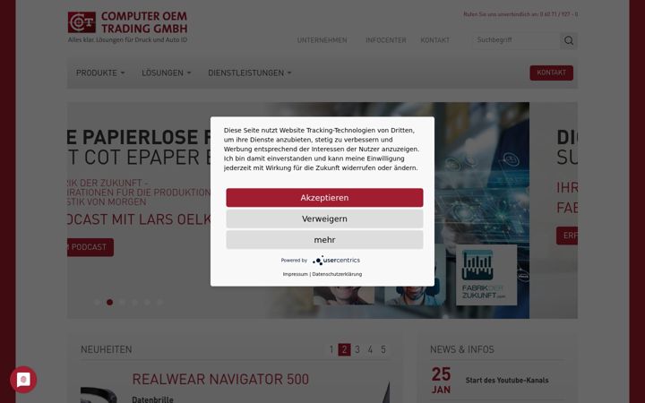 Screenshot of cot-etiketten.de