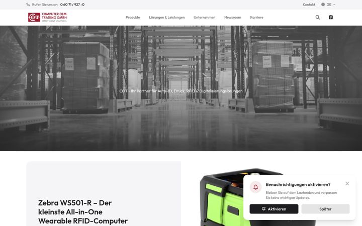 Screenshot of cot.de