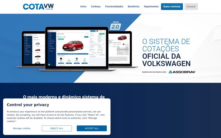 Screenshot of cotavw.com.br