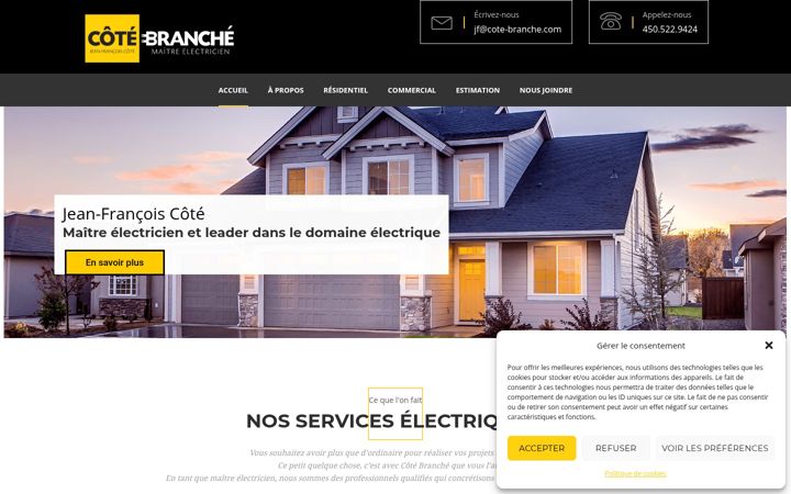 Screenshot of cote-branche.com