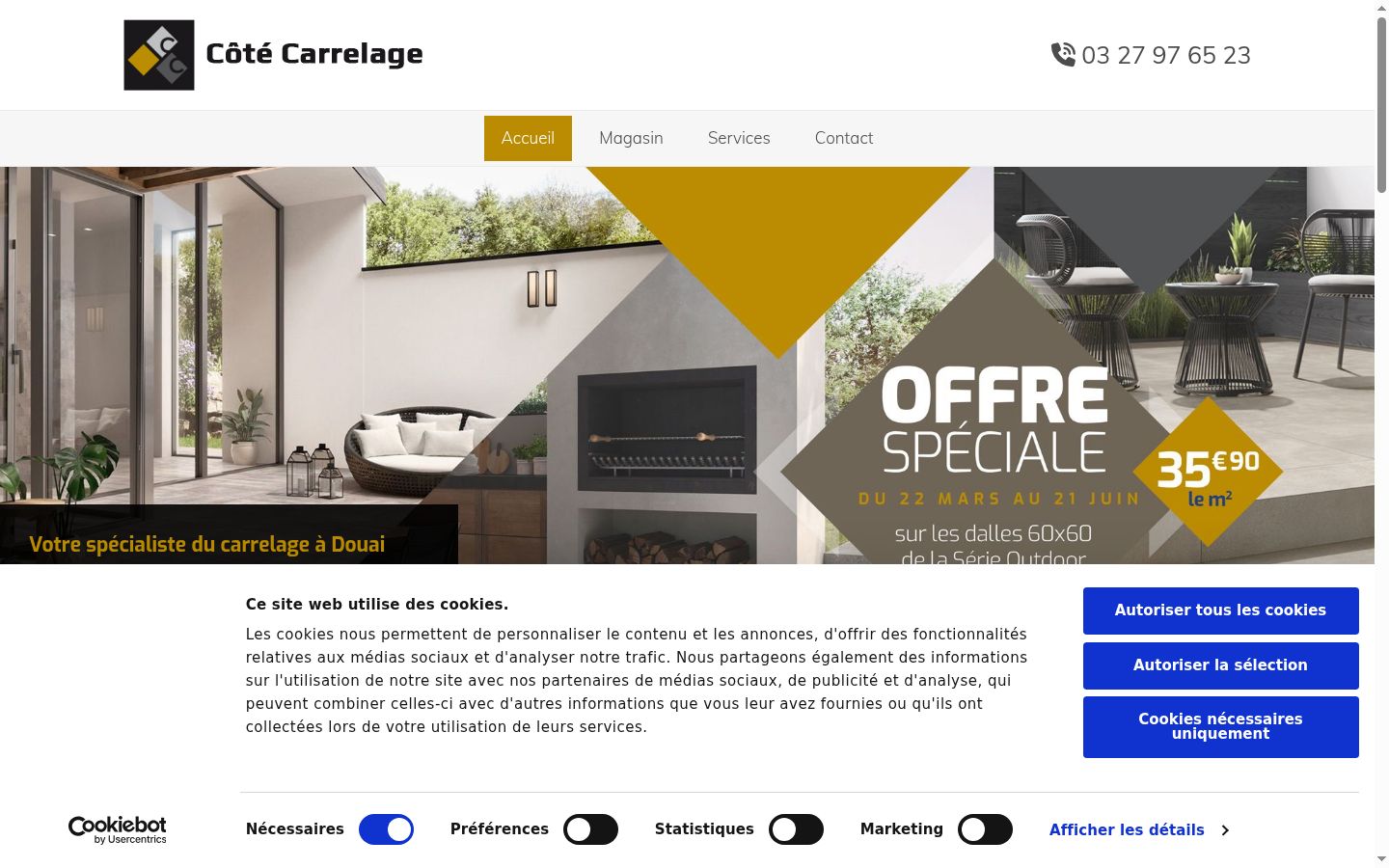 Screenshot del banner di consenso mostrato prima di qualsiasi interazione