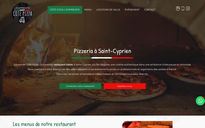 Captură de ecran a cote-pizza-lempreinte.fr