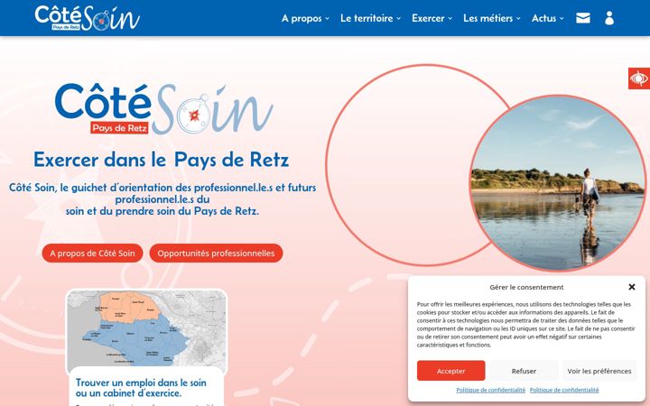 Captură de ecran a cote-soin.fr