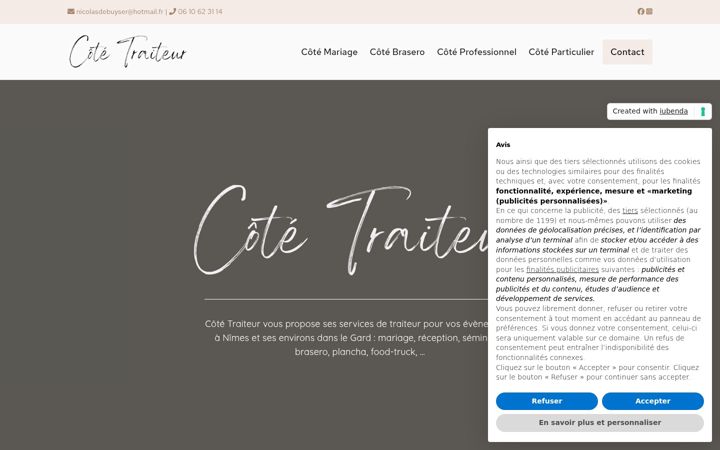 Screenshot of cote-traiteur-gard.fr