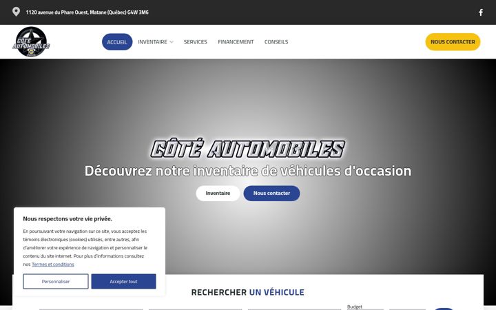 Skärmbild av coteautomobiles.ca