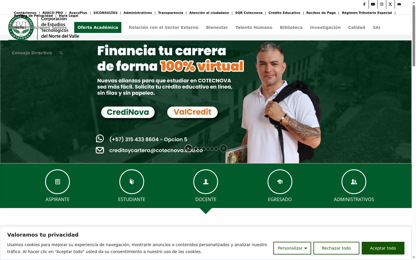 Screenshot of the consent banner shown before any interaction