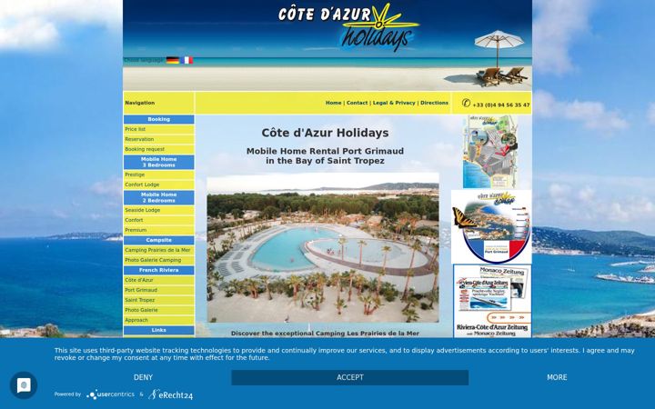 Screenshot of cotedazur-holidays.com