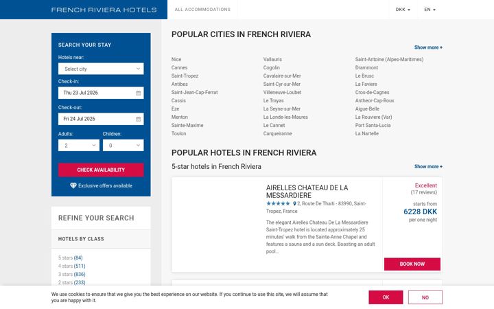 Ekrānuzņēmums no cotedazur-hotels.com
