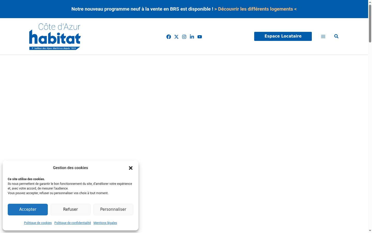 Screenshot des Einwilligungsbanners vor jeglicher Interaktion
