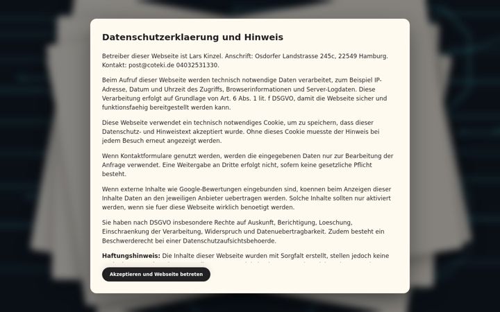 Screenshot of coteki.de