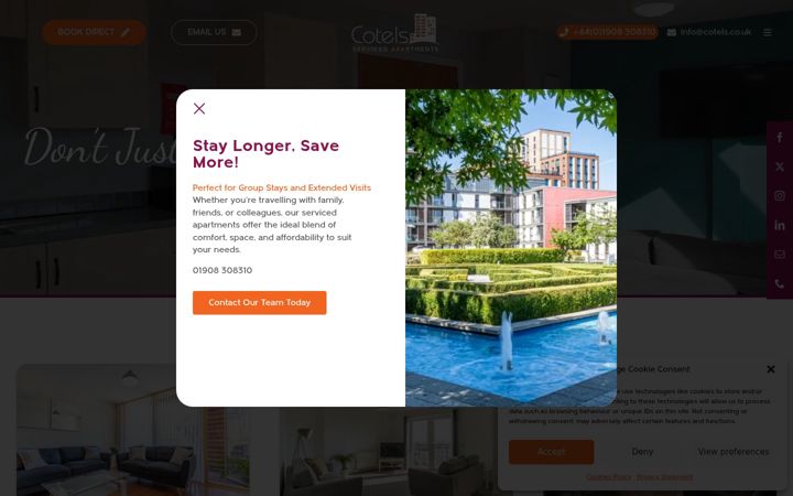 Screenshot of cotels.co.uk