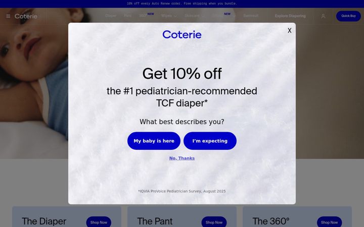 Screenshot of coterie.com