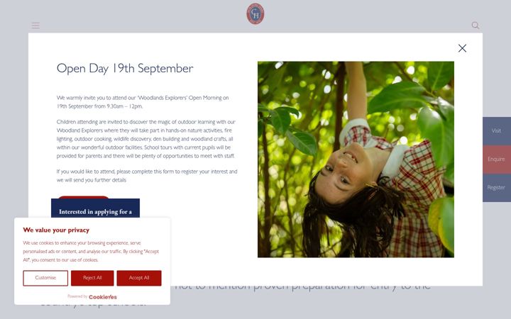 Screenshot of cothill.org.uk