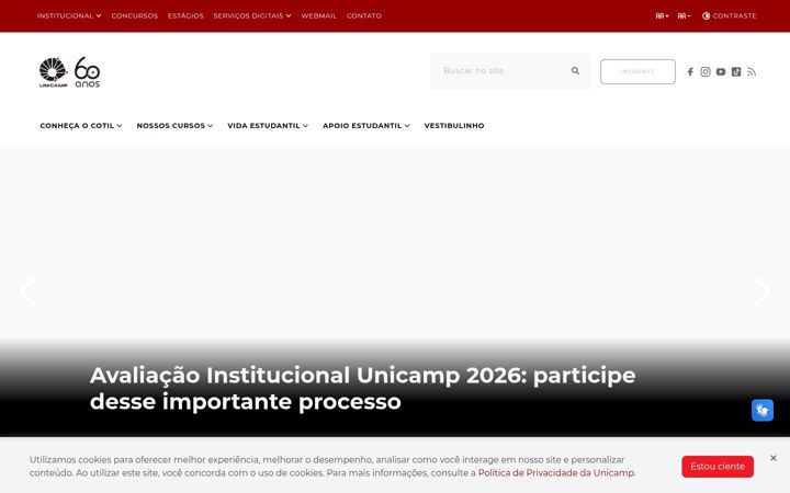 Snimka zaslona za cotil.unicamp.br
