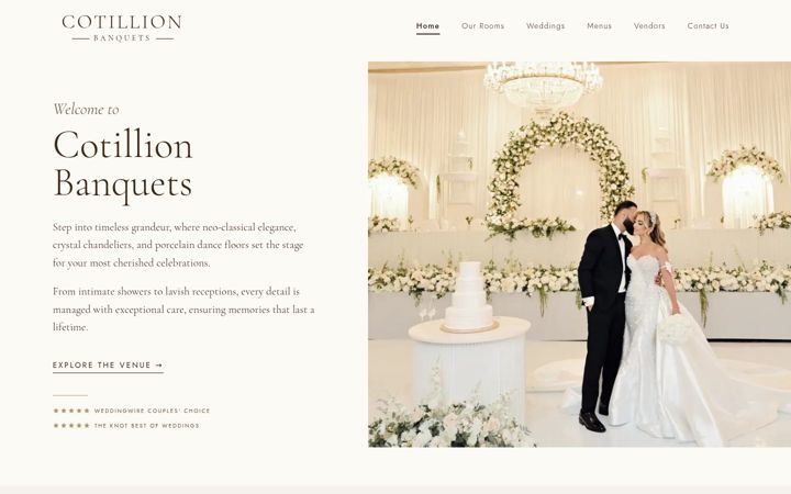 Screenshot of cotillionbanquets.com