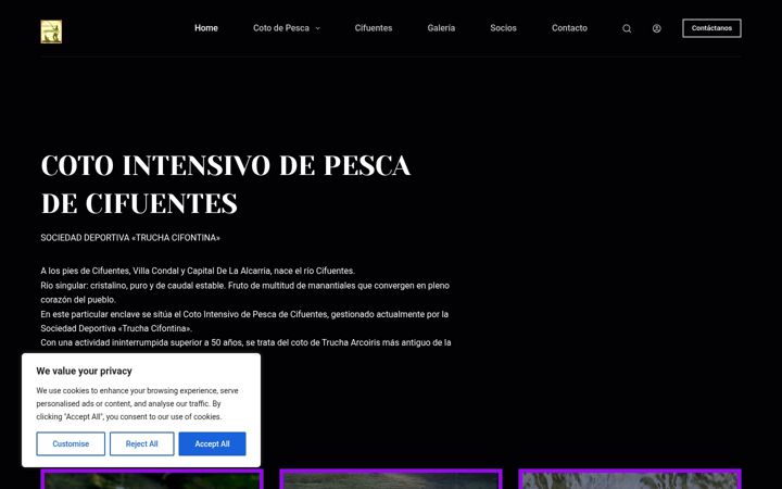 Screenshot of cotodepescacifuentes.es