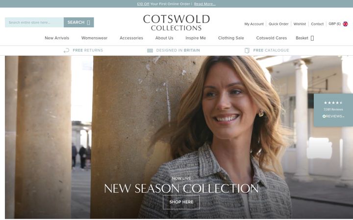 Screenshot of cotswoldcollections.com