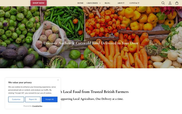 Screenshot of cotswoldfoods.com