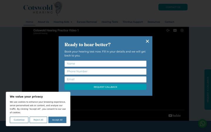 Screenshot of cotswoldhearing.co.uk