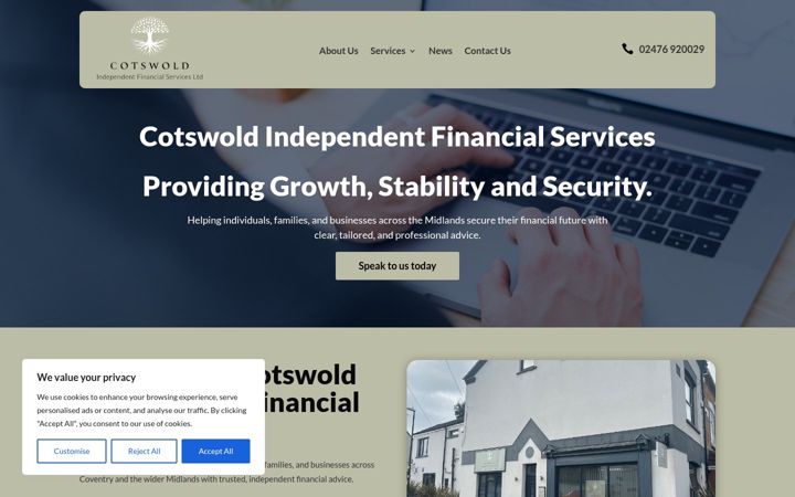 Screenshot of cotswoldifs.co.uk