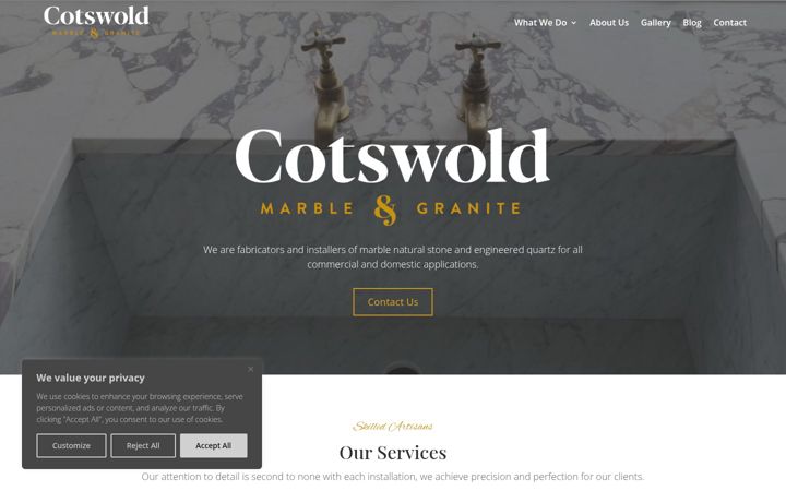 Screenshot of cotswoldmarble.com
