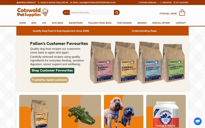 Skjermbilde av cotswoldpetsupplies.co.uk