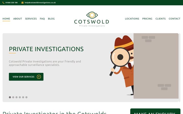 Skjermbilde av cotswoldprivateinvestigations.co.uk
