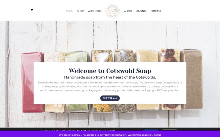 Screenshot von cotswoldsoap.co.uk