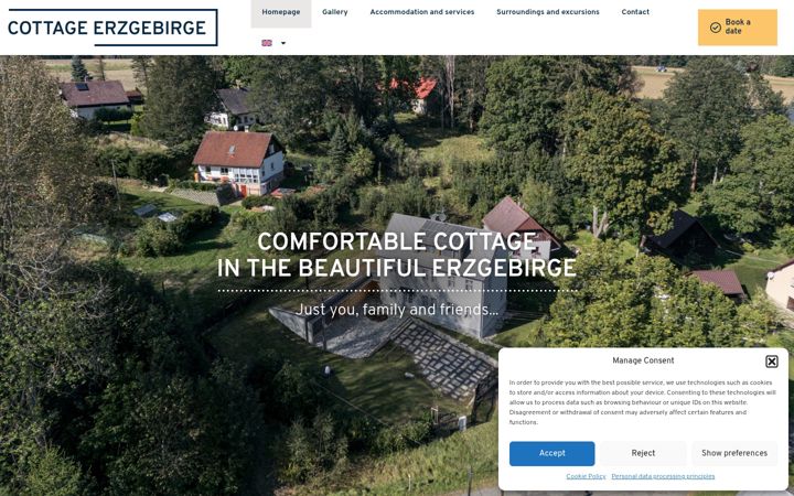 Screenshot of cottage-erzgebirge.com