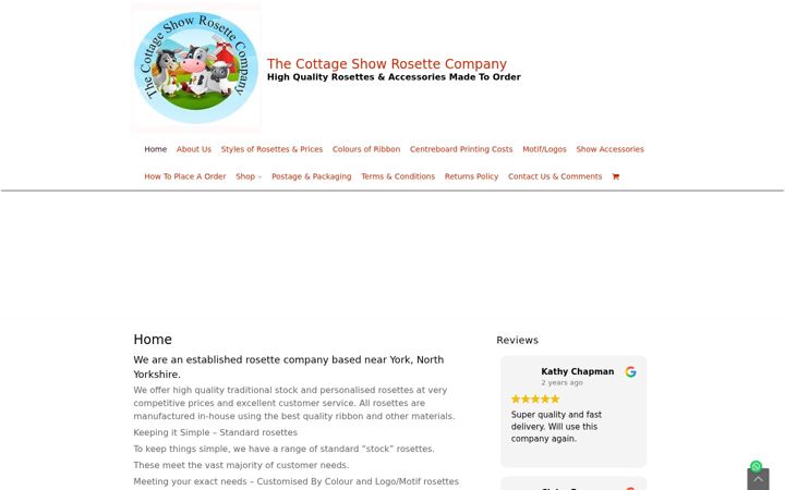 Screenshot von cottage-show-rosettes.co.uk
