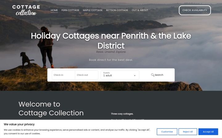 Screenshot von cottagecollection.co.uk
