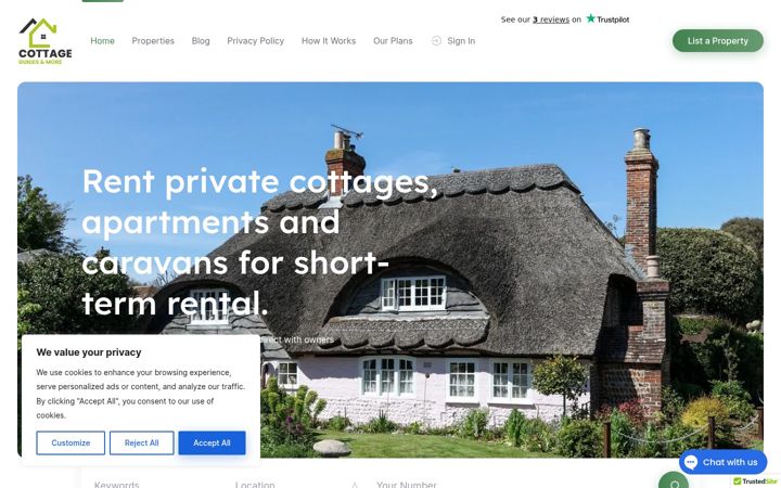 Screenshot von cottageguides.co.uk