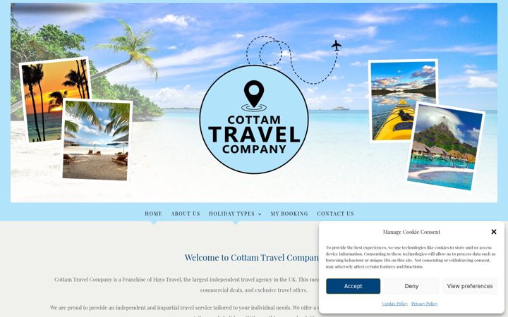 Screenshot of cottamtravelcompany.co.uk