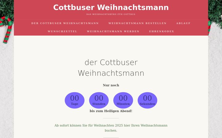 Screenshot of cottbuser-weihnachtsmann.de