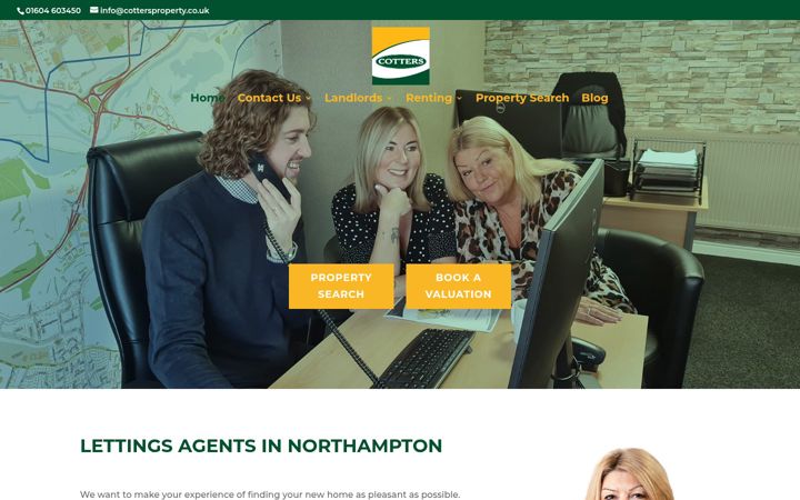Screenshot of cottersproperty.co.uk
