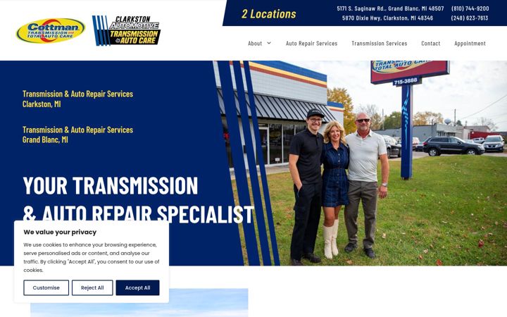 Screenshot of cottmanclarkstonauto.com
