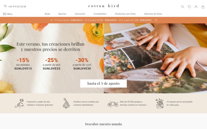 Zrzut ekranu cottonbird.es