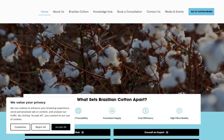 Screenshot of cottonbrazilknowledgehub.com