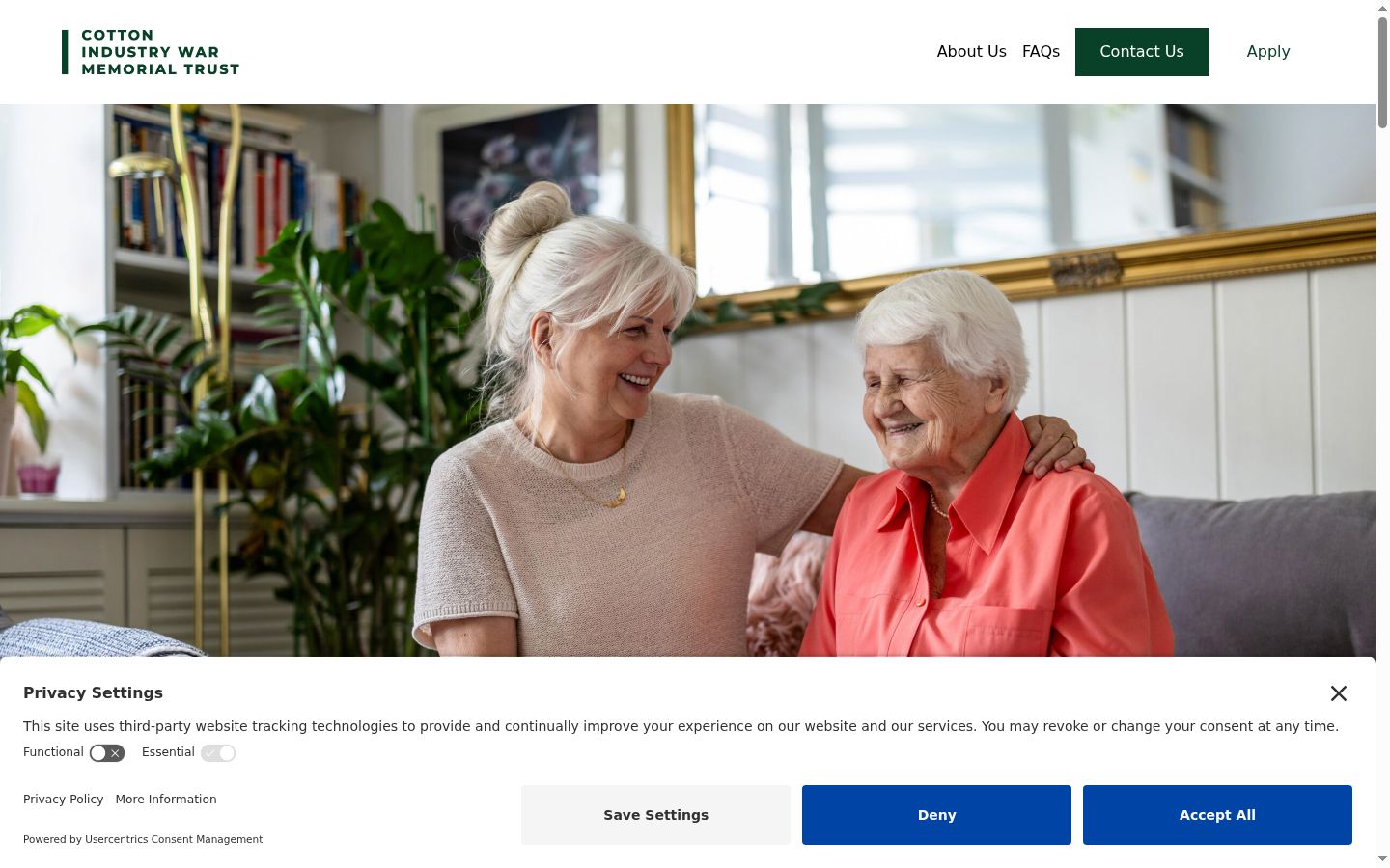 Screenshot of the consent banner shown before any interaction