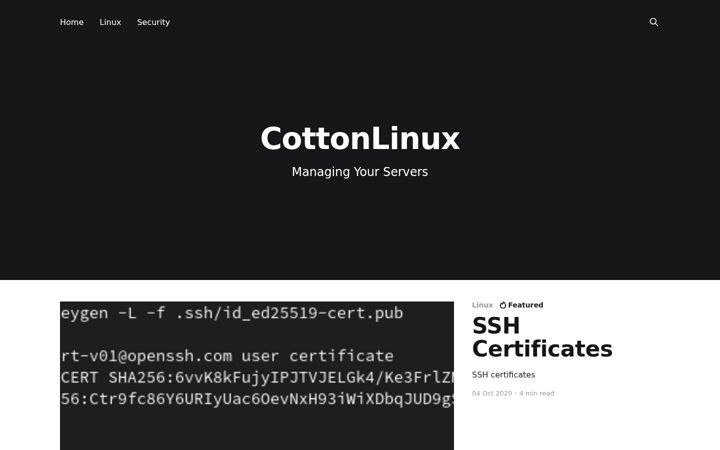 Screenshot of cottonlinux.com