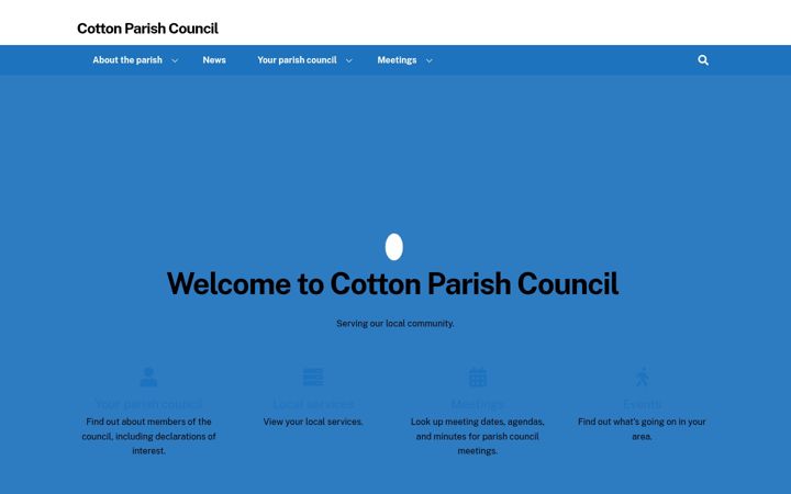 Screenshot of cottonparishcouncil.co.uk