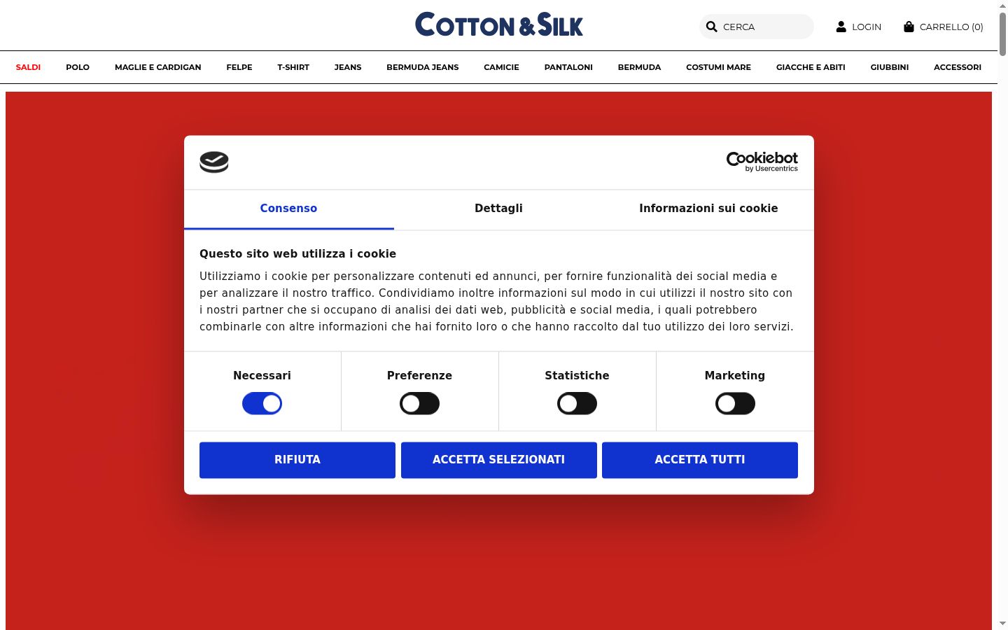 Snimka zaslona bannera za privolu prikazanog prije bilo kakve interakcije