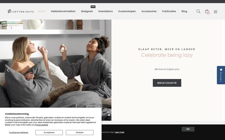 Skærmbillede af cottonsuite.nl
