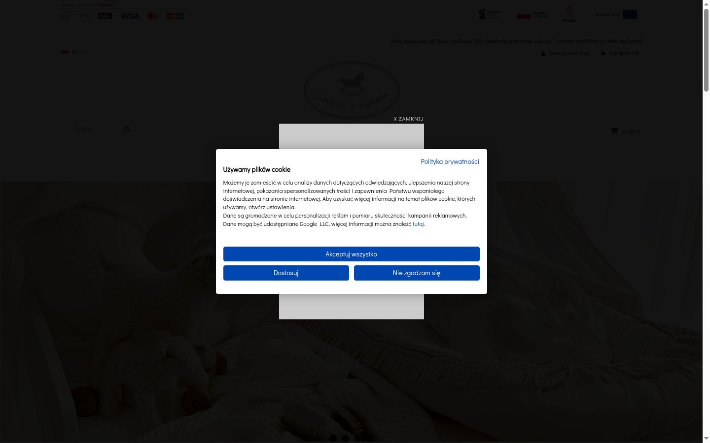 Screenshot tal-banner tal-kunsens muri qabel kwalunkwe interazzjoni