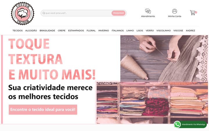 Screenshot of cottontecidos.com.br