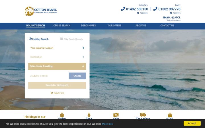 Screenshot of cottontravel.co.uk